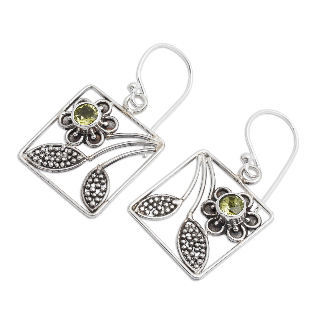 Handcrafted Indonesian Sterling Silver Dangle Earrings - Bali Daisy