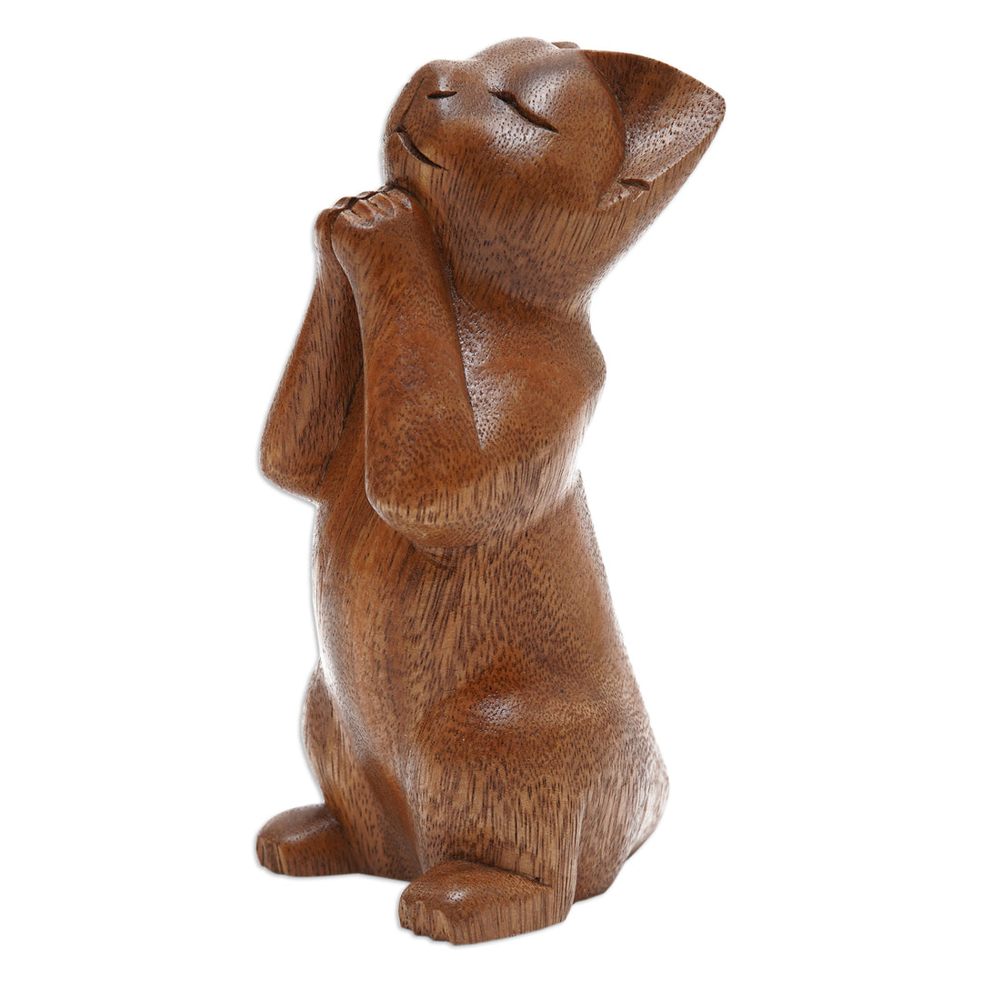 Handcrafted Prayer Sculpture - Wishing Cat