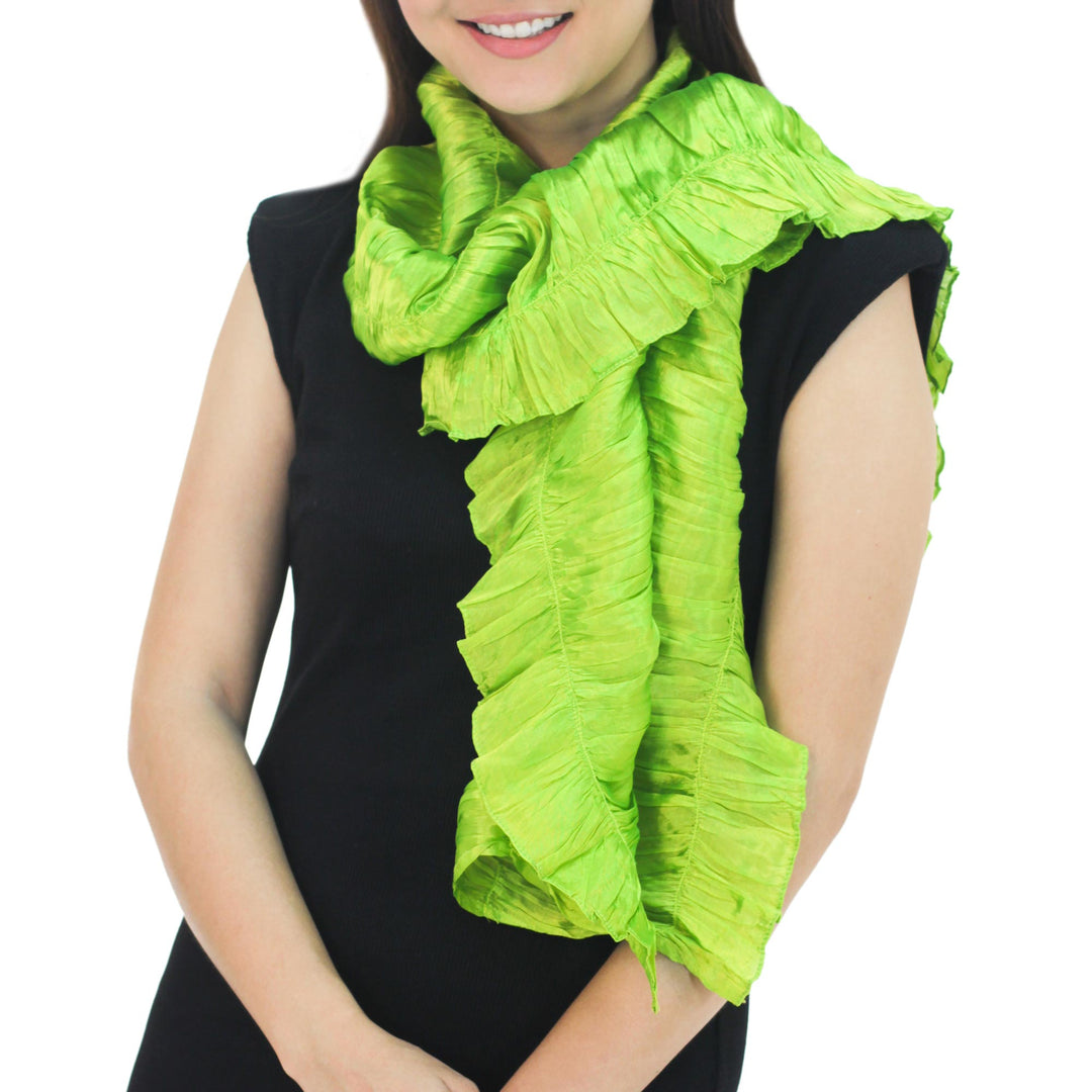 Fair Trade Rayon Scarf - Green Extravaganza