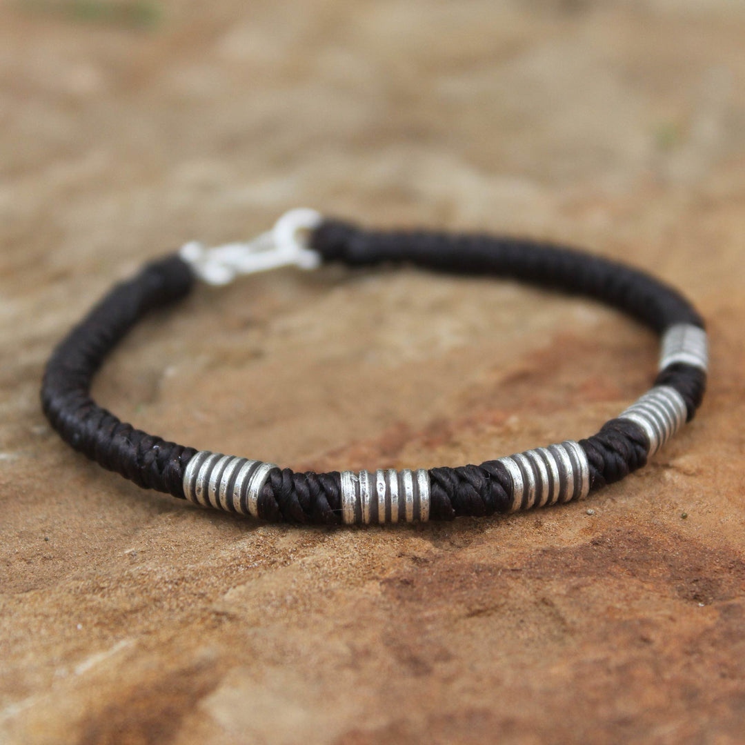 Handmade Silver Braided Bracelet - Thai Sabai