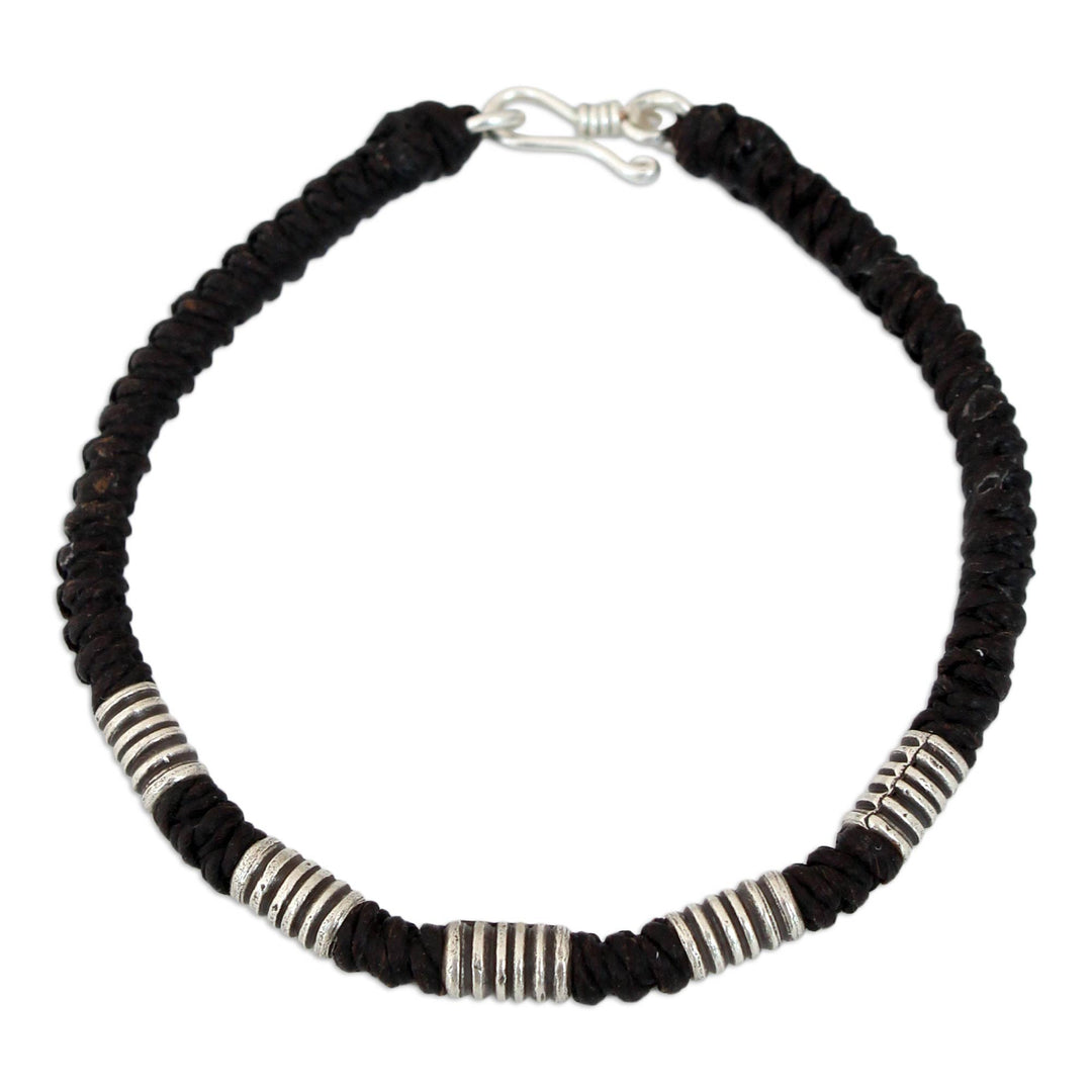 Handmade Silver Braided Bracelet - Thai Sabai