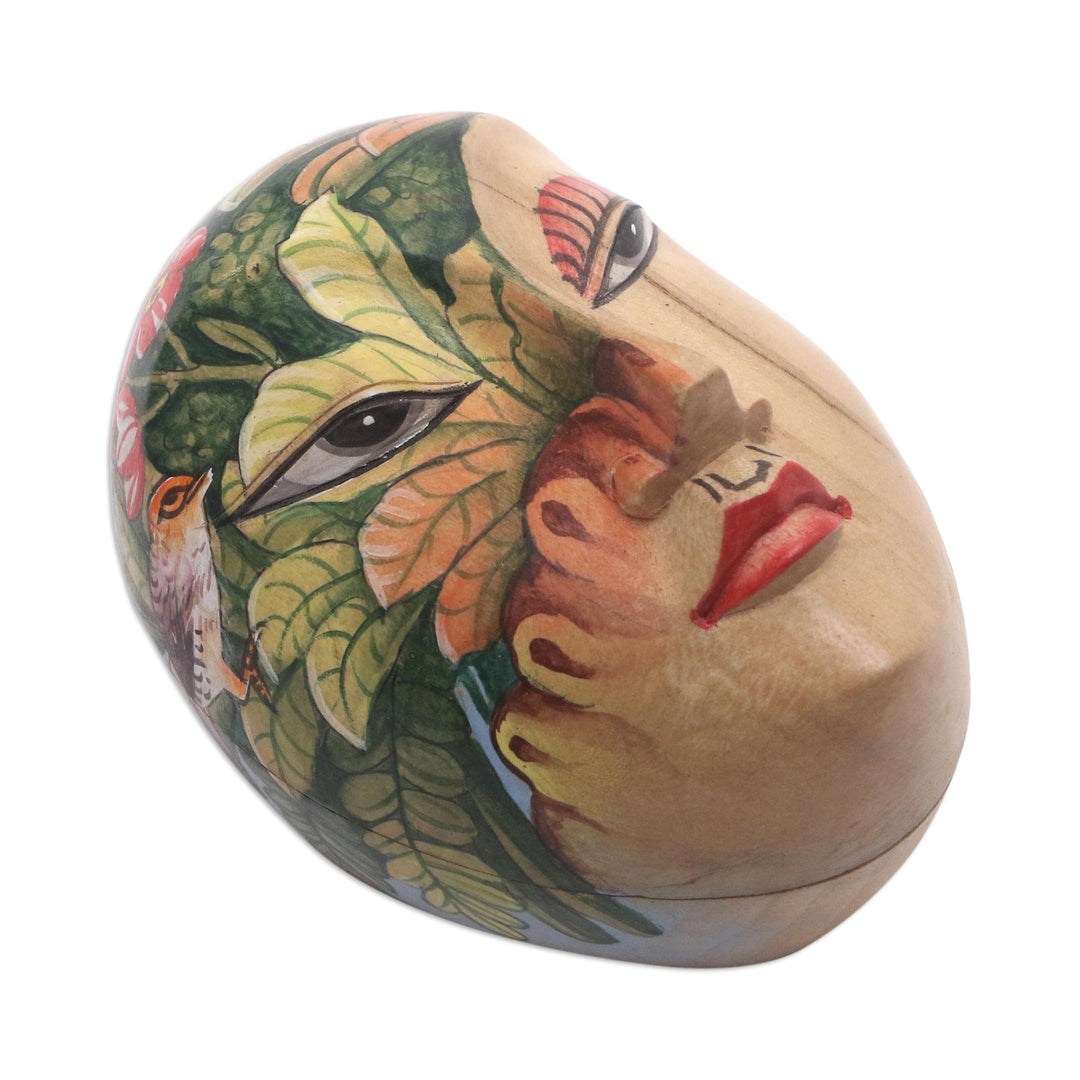 Hand Painted Wood Jewelry Box - Mysterious Lady