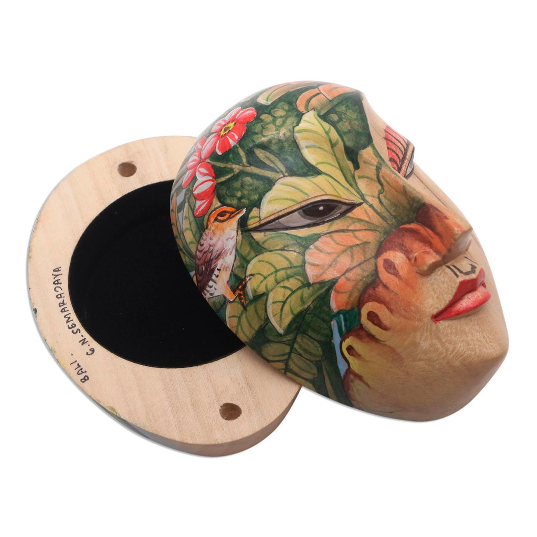 Hand Painted Wood Jewelry Box - Mysterious Lady