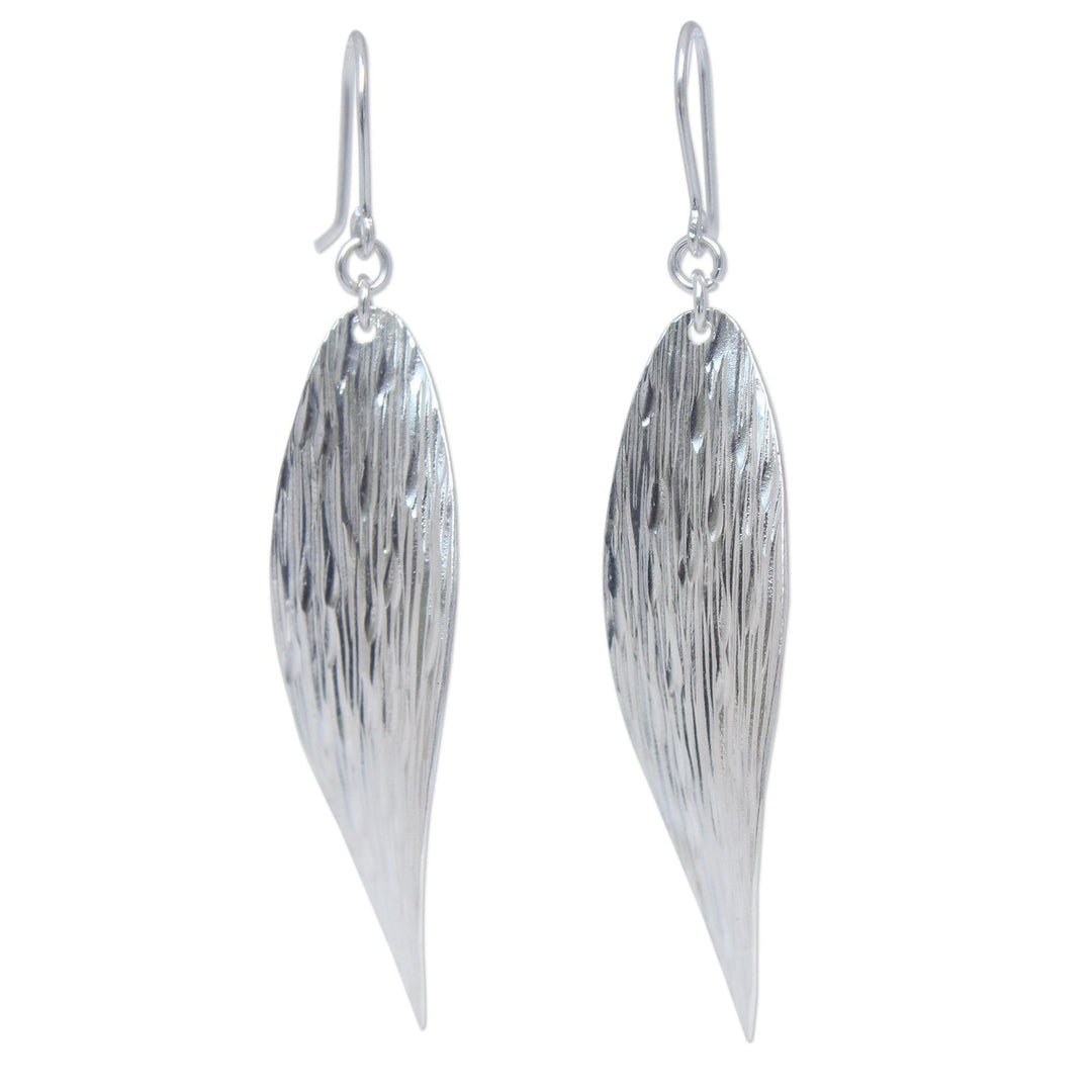 Unique Sterling Silver Dangle Earrings - Snow Wind