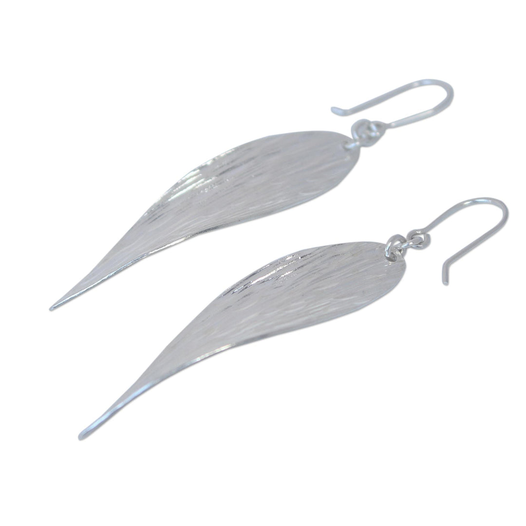 Unique Sterling Silver Dangle Earrings - Snow Wind