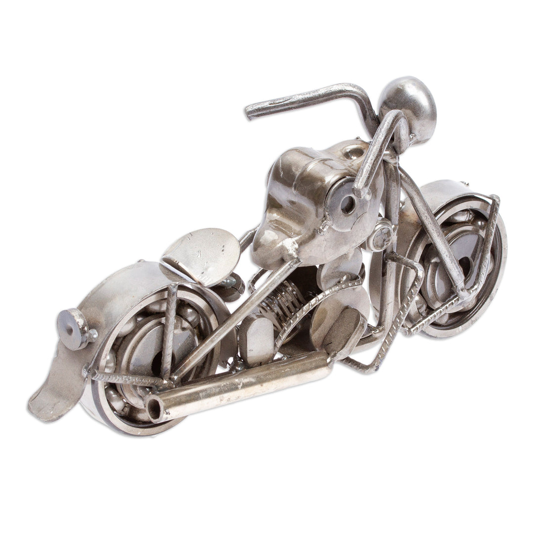 Handcrafted Rustic Sculpture of Recycled Auto Parts - Rustic Standard Motorbike