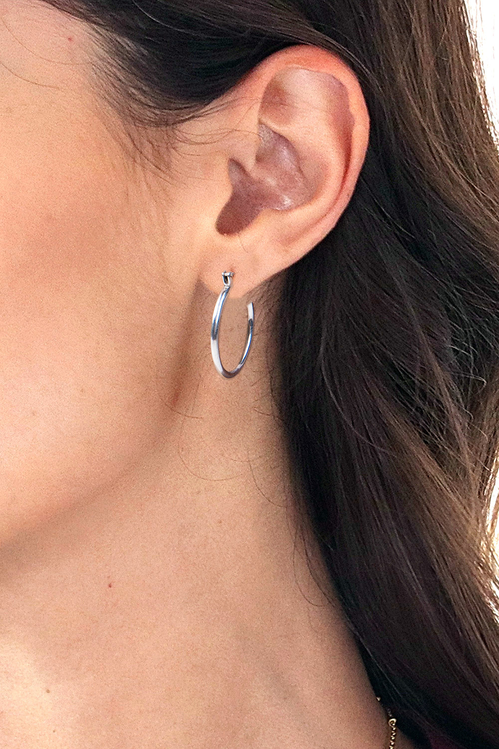 Sterling Silver Hoop Earrings (1 Inch) - Moonlit Goddess