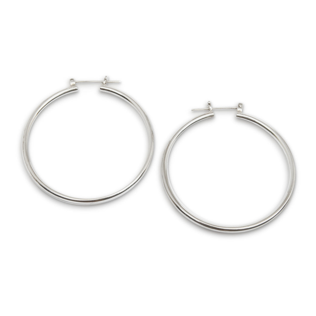 Unique Sterling Silver Hoop Earrings (2 Inch) - Moonlit Goddess