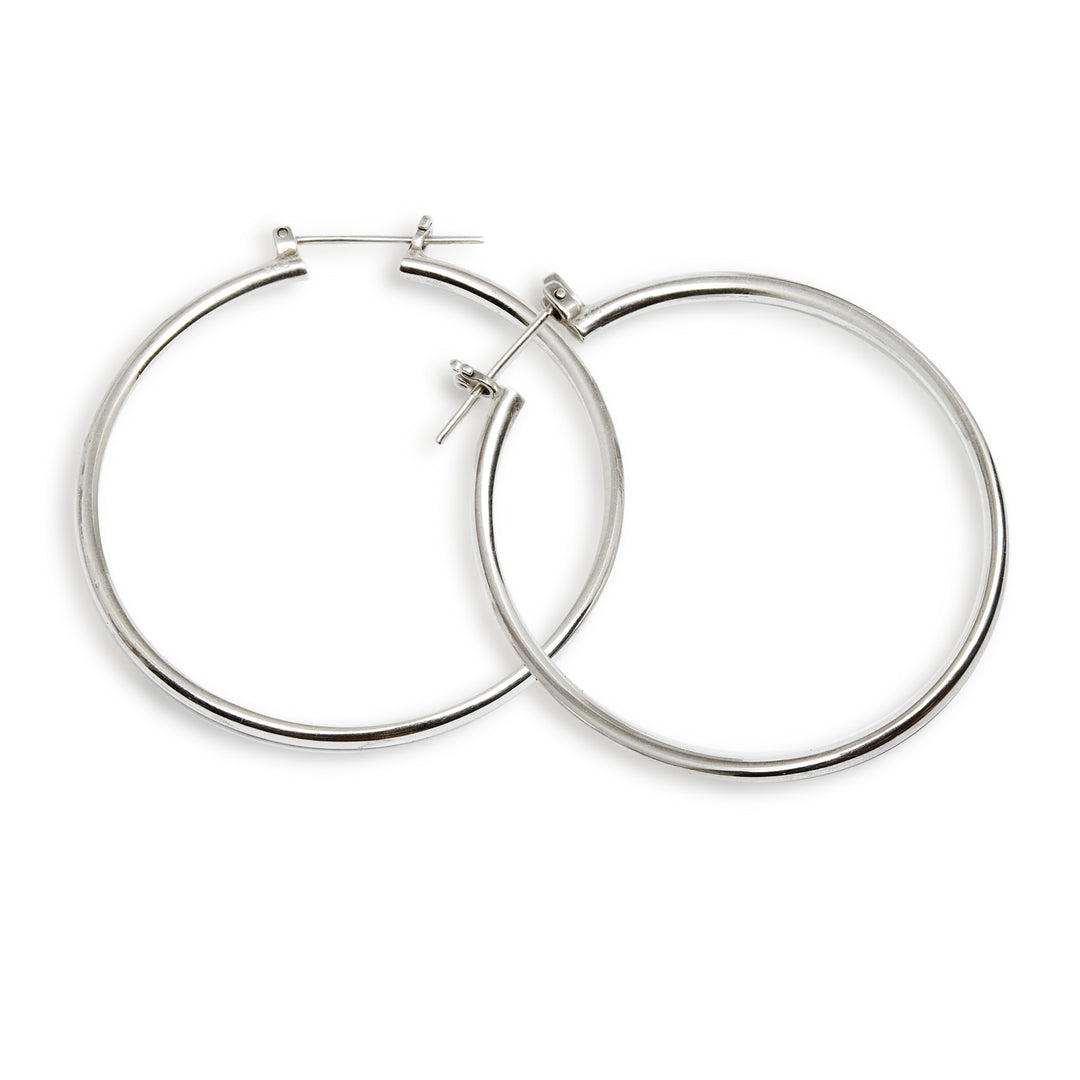 Unique Sterling Silver Hoop Earrings (2 Inch) - Moonlit Goddess
