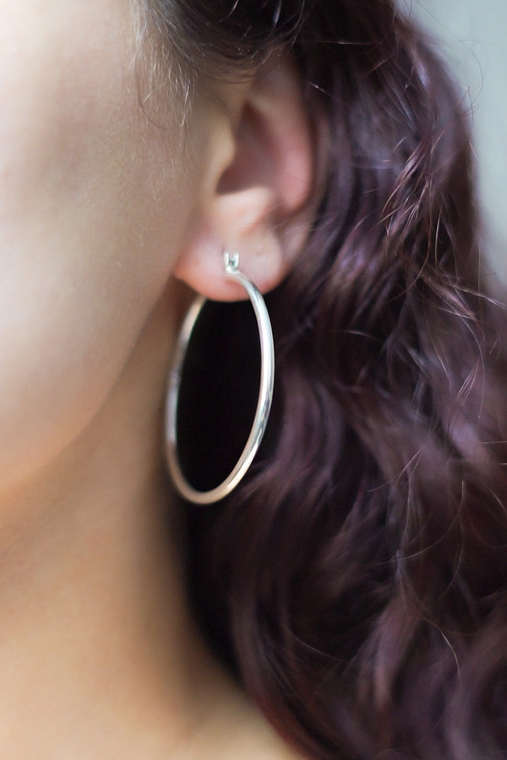 Unique Sterling Silver Hoop Earrings (2 Inch) - Moonlit Goddess