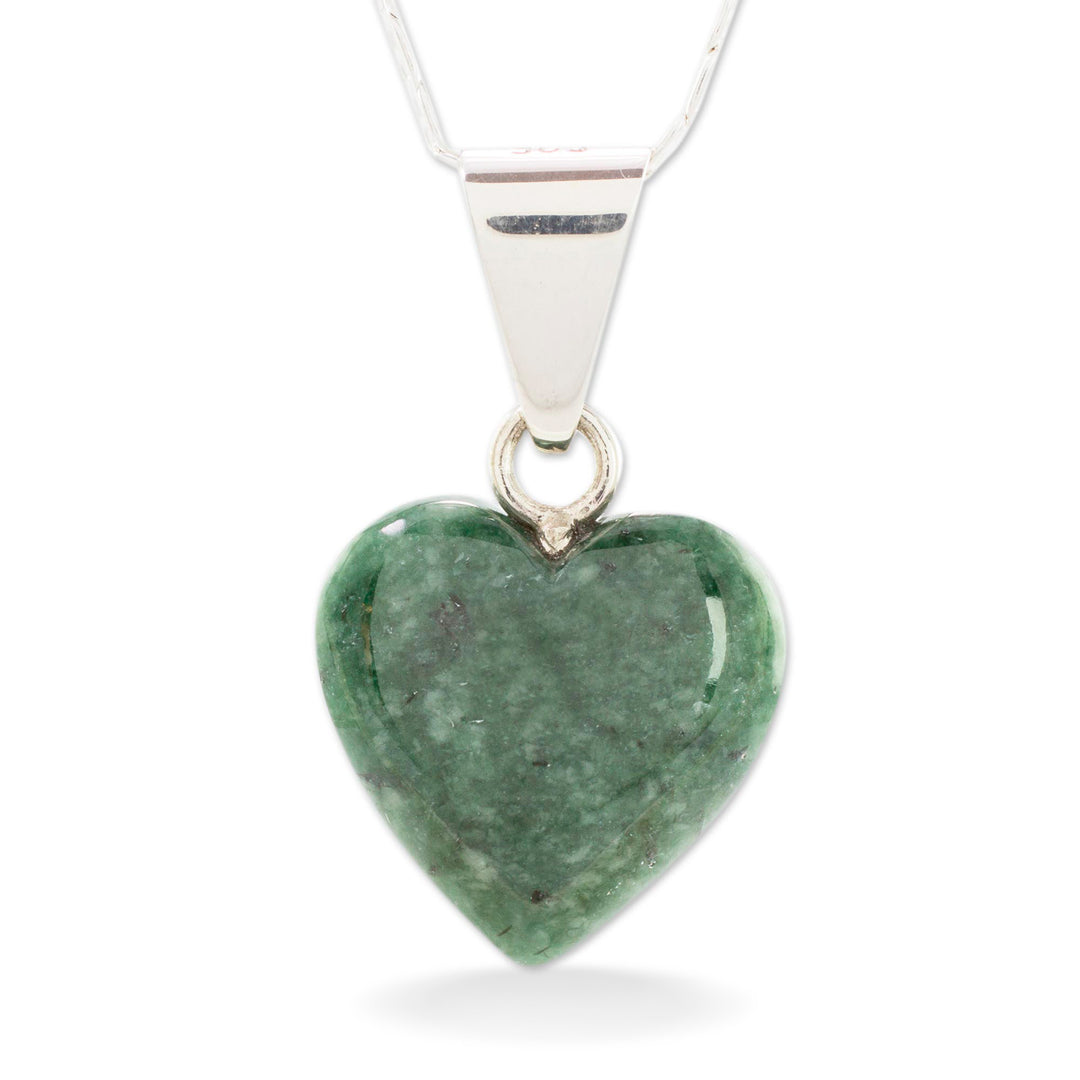Artisan Crafted Heart Shaped Jade Pendant Necklace - Love Immemorial