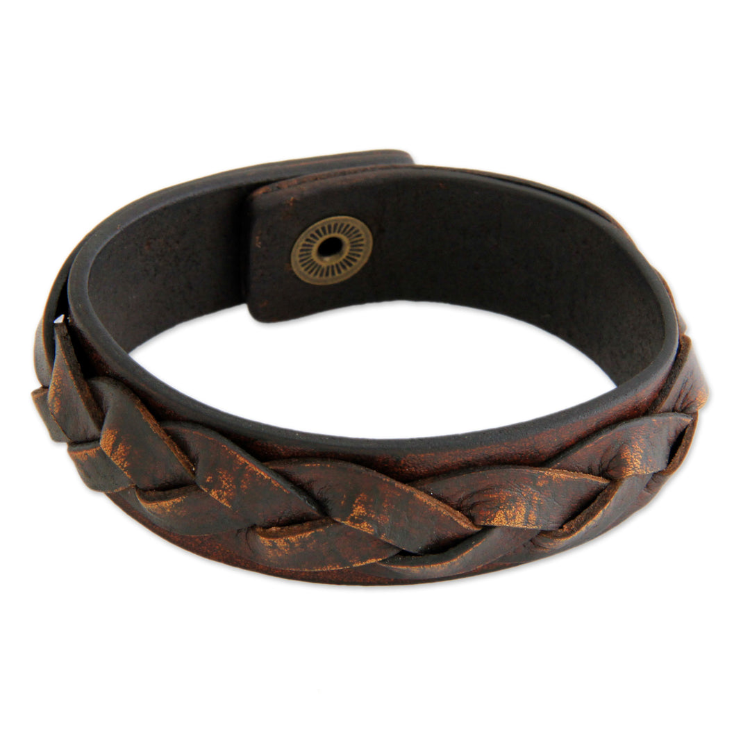 Men's Handcrafted Leather Braided Bracelet - Sumatra Journeys