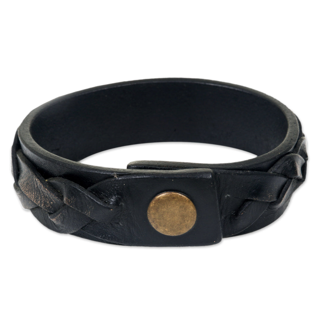 Men's Unique Leather Wristband Bracelet - Java Journeys