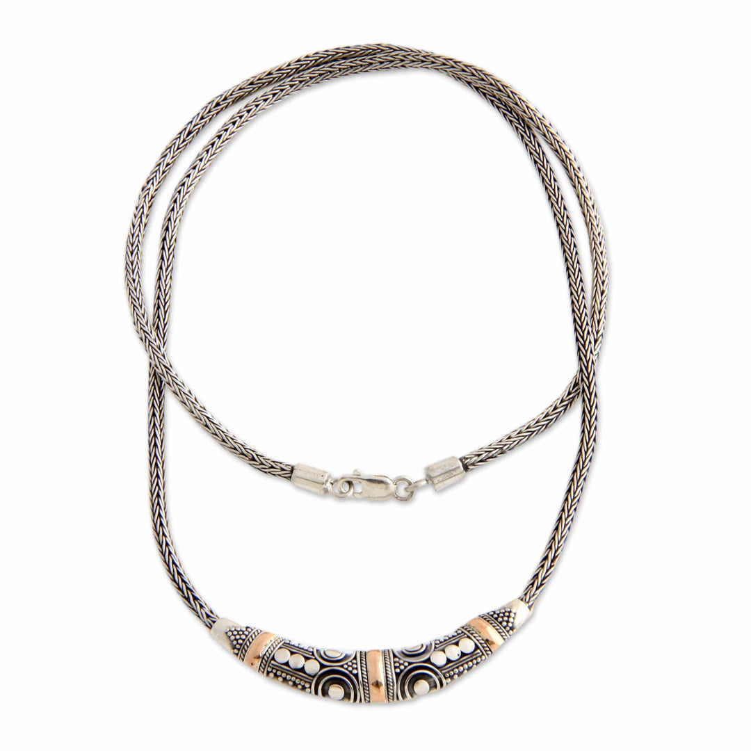Sterling Silver and 18k Gold Accent Naga Necklace - Celuk Celebration