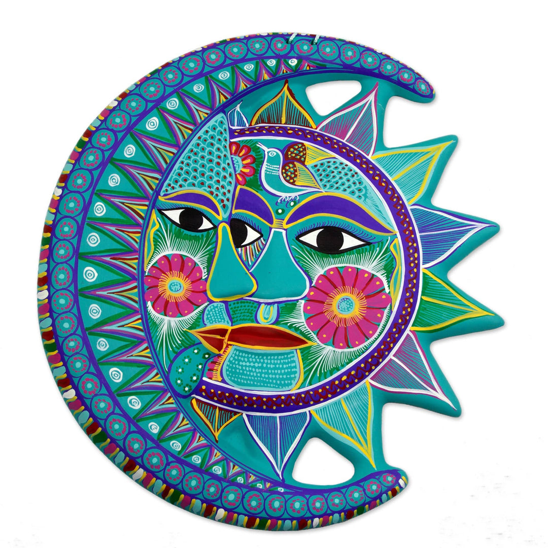 Hand Made Sun and Moon Ceramic Birds Wall Art - Hummingbird Eclipse