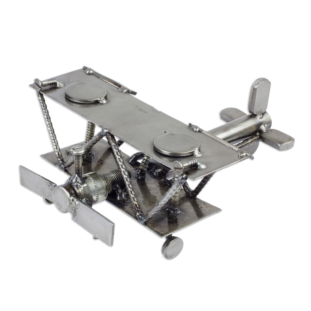 Hand Crafted Recycled Metal Rustic Mexico Sculpture - Rustic Biplane
