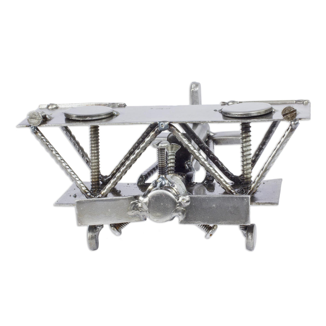 Hand Crafted Recycled Metal Rustic Mexico Sculpture - Rustic Biplane