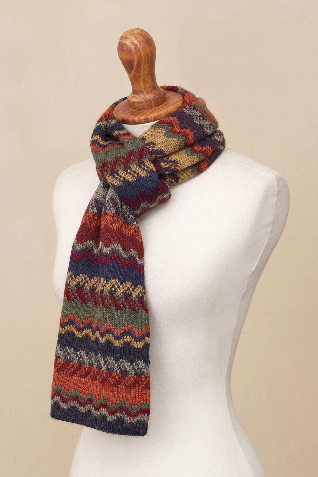 Alpaca Wool Striped Scarf - Lavish Winter
