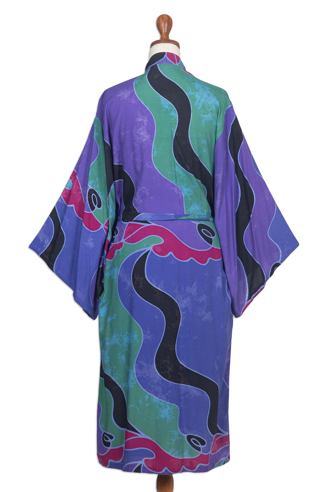Women's batik robe - Turquoise Ocean