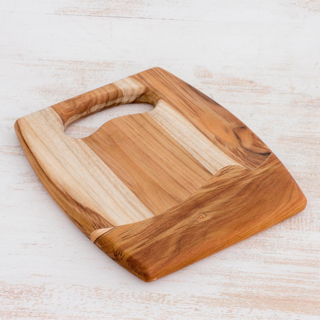 Handcrafted Teak Wood Cutting Board - Surf