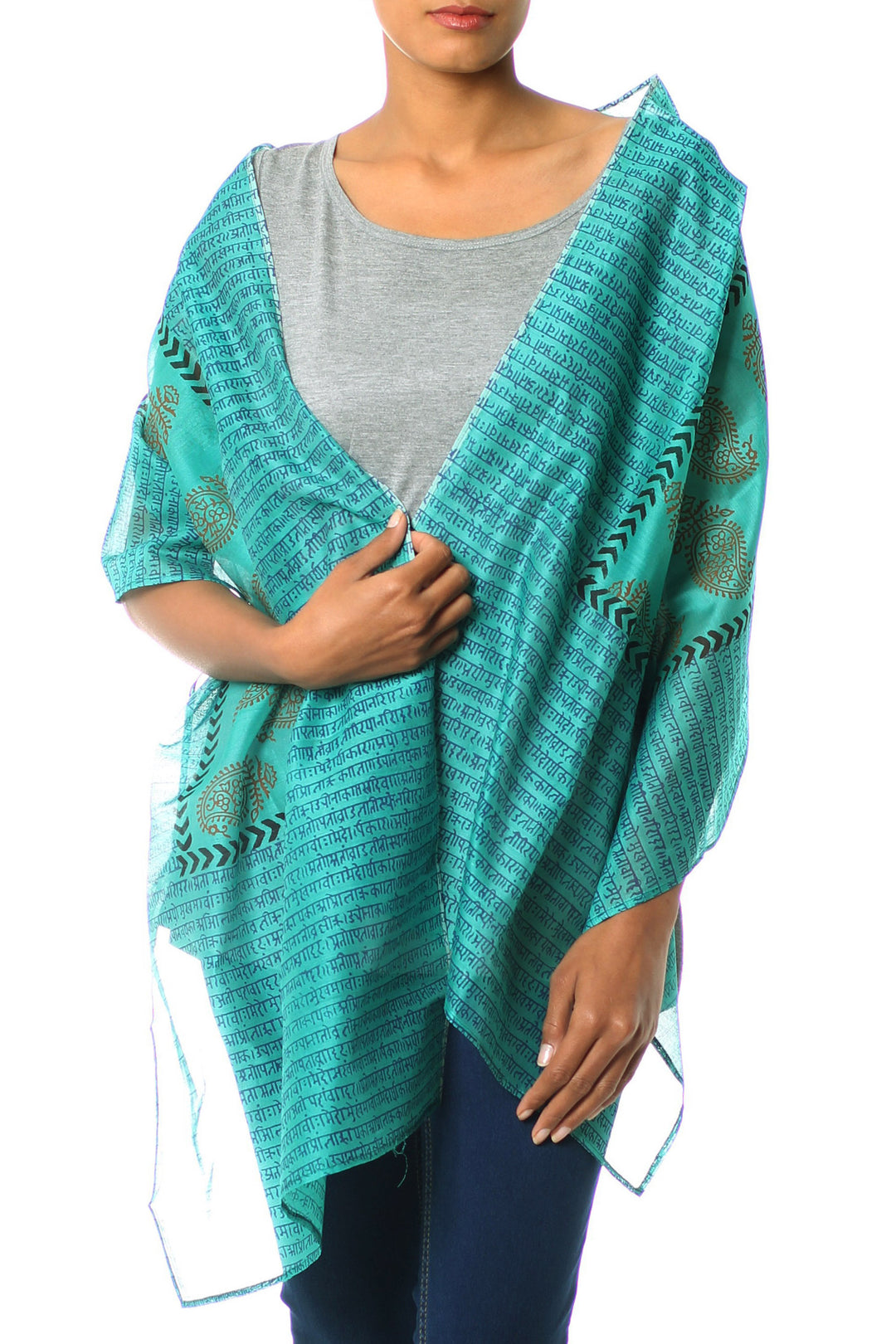 Cotton and silk shawl - Story in Paisley