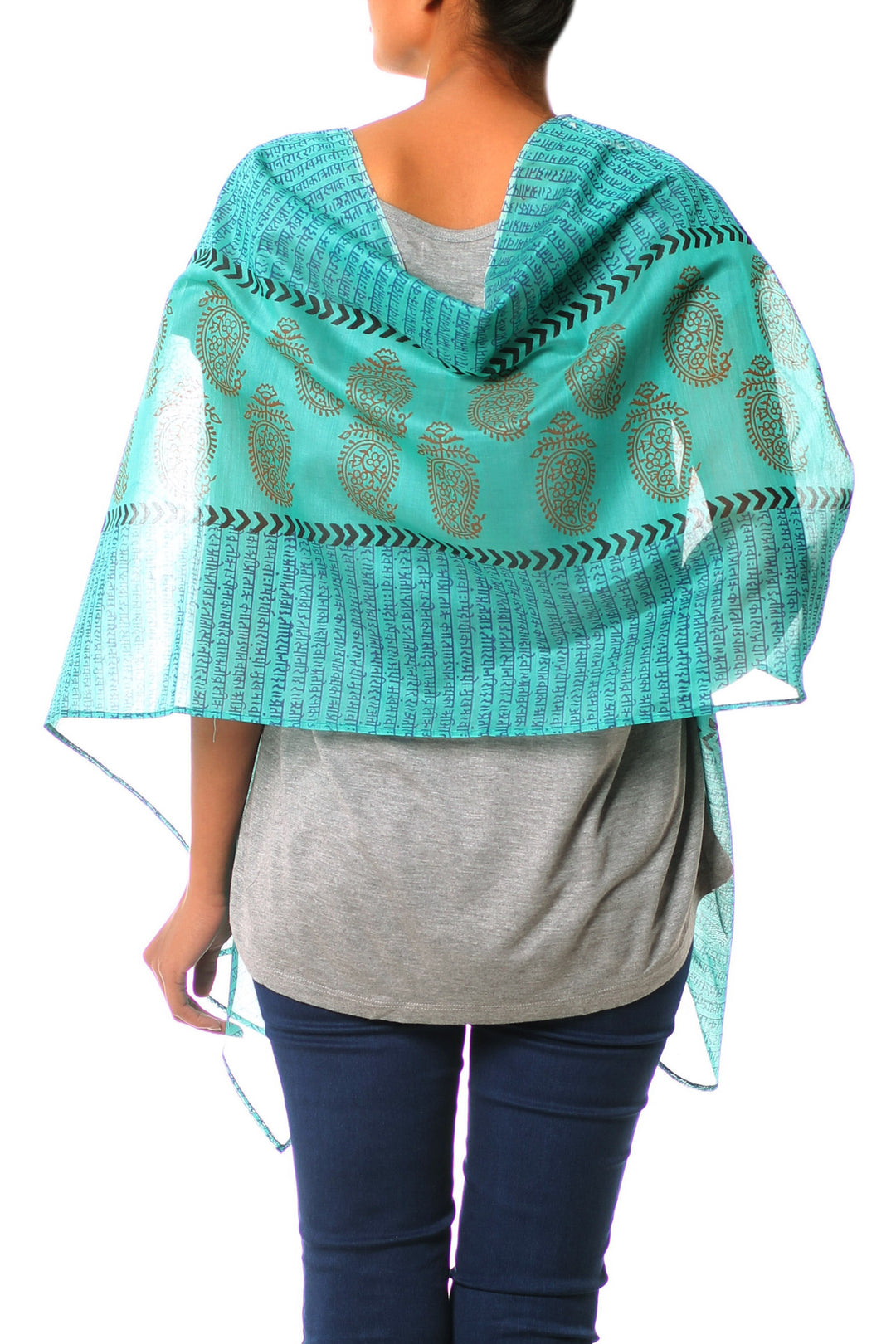 Cotton and silk shawl - Story in Paisley