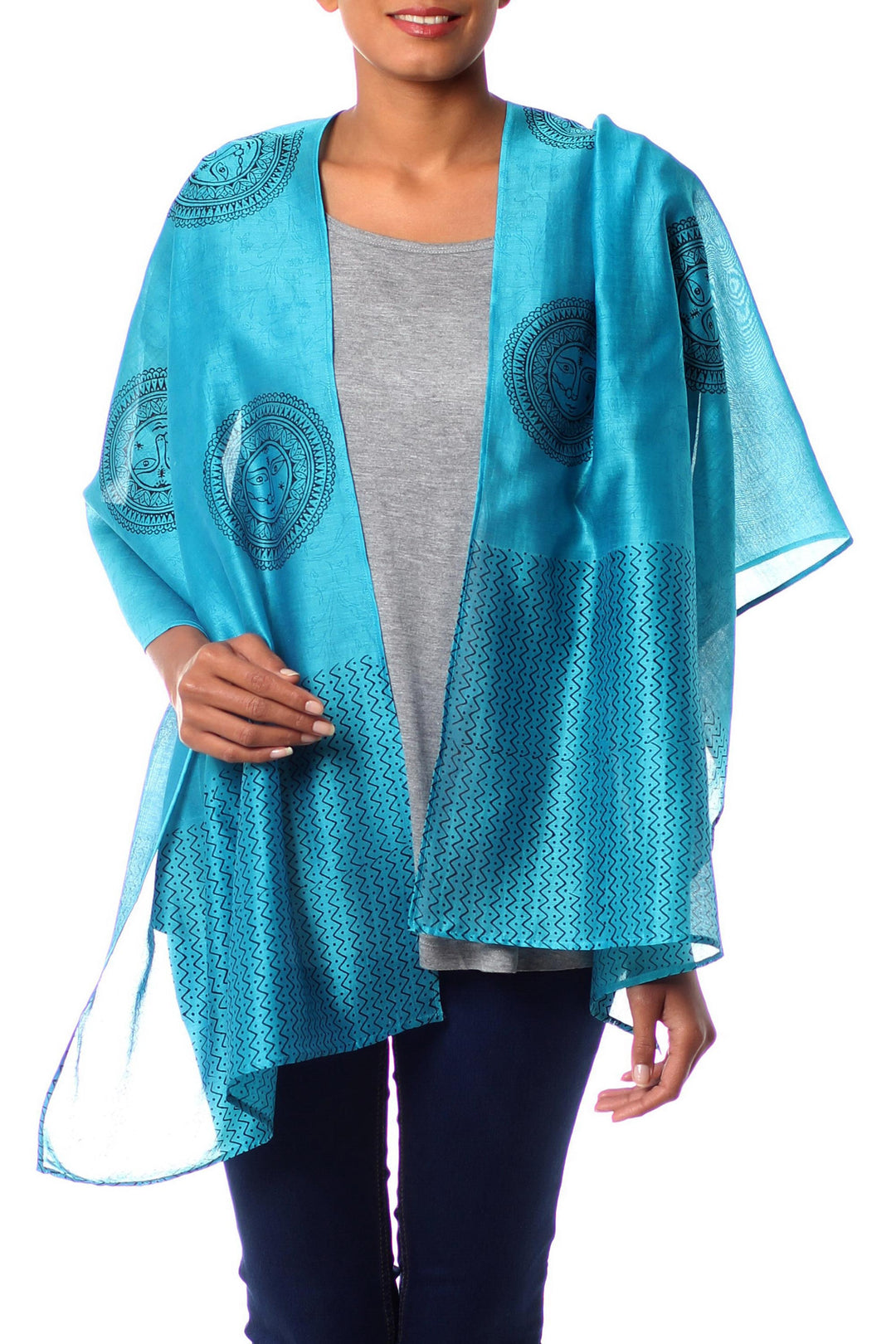 Cotton and silk shawl - India Sun
