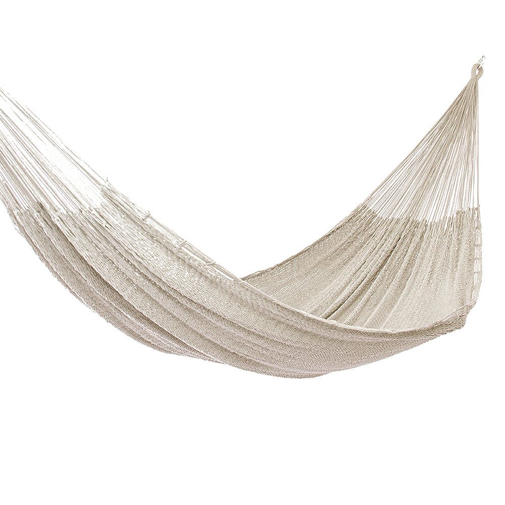 Hand Crafted Off White Cotton Mayan Hammock (Single) - Caribbean Beach
