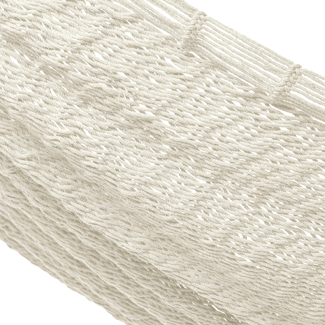 Hand Crafted Off White Cotton Mayan Hammock (Single) - Caribbean Beach