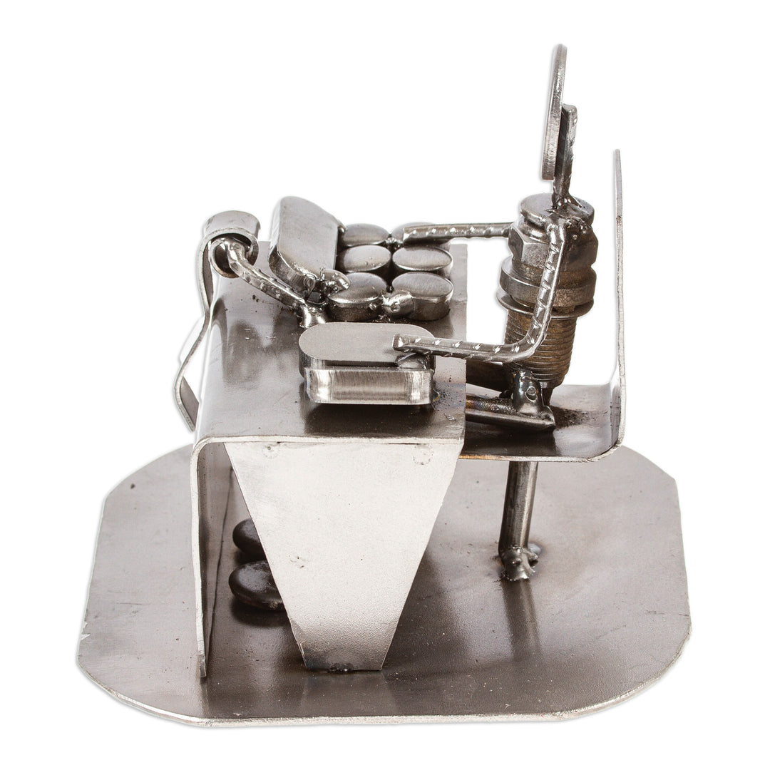 Hand Crafted Recycled Metal Rustic Sculpture Mexico - Rustic Accountant