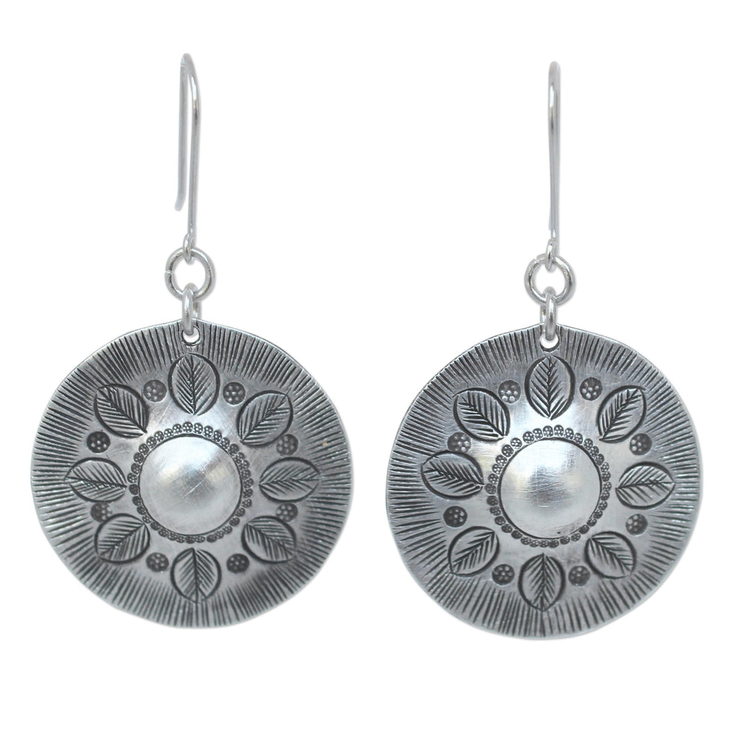 Floral Sterling Silver Dangle Earrings - Summer Leaves