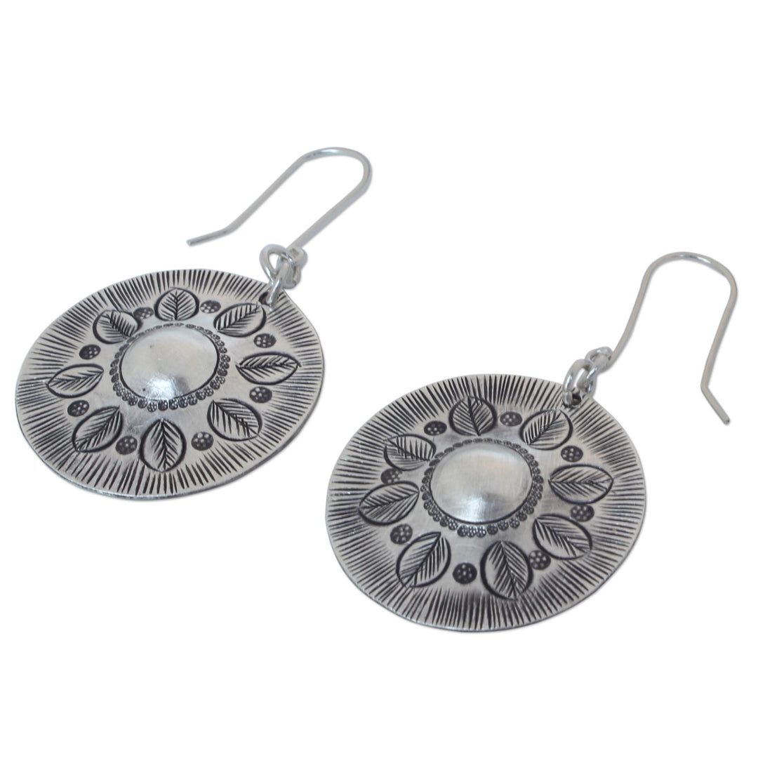 Floral Sterling Silver Dangle Earrings - Summer Leaves