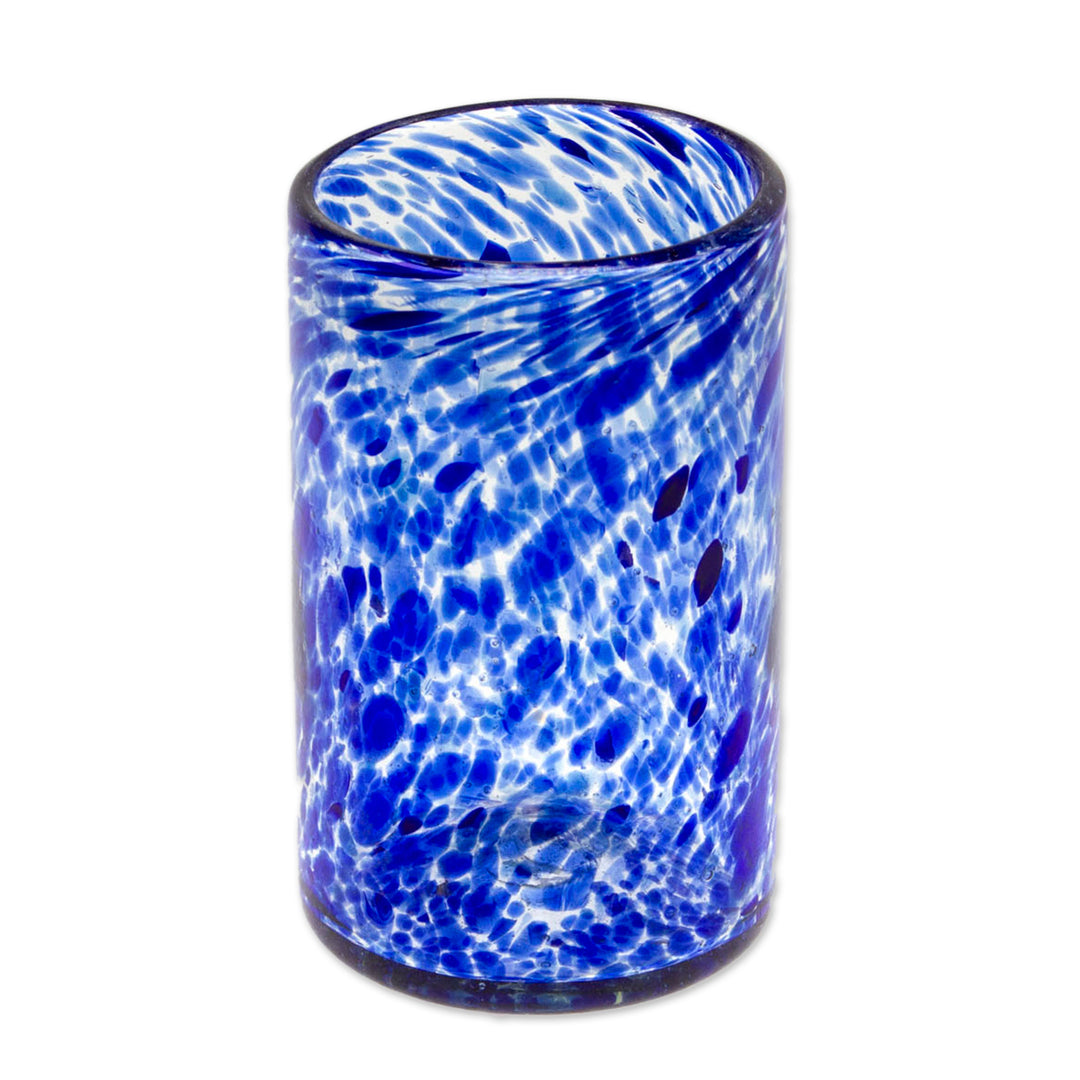 Unique Handblown Glass Water Tumblers Drinkware (Set of 6) - Marine