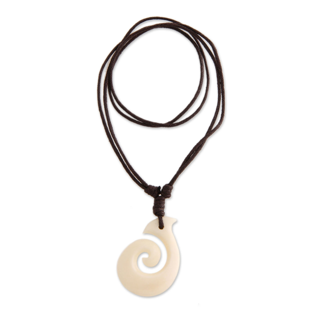 Handcrafted Cow Bone Pendant Necklace - Hook Me Up