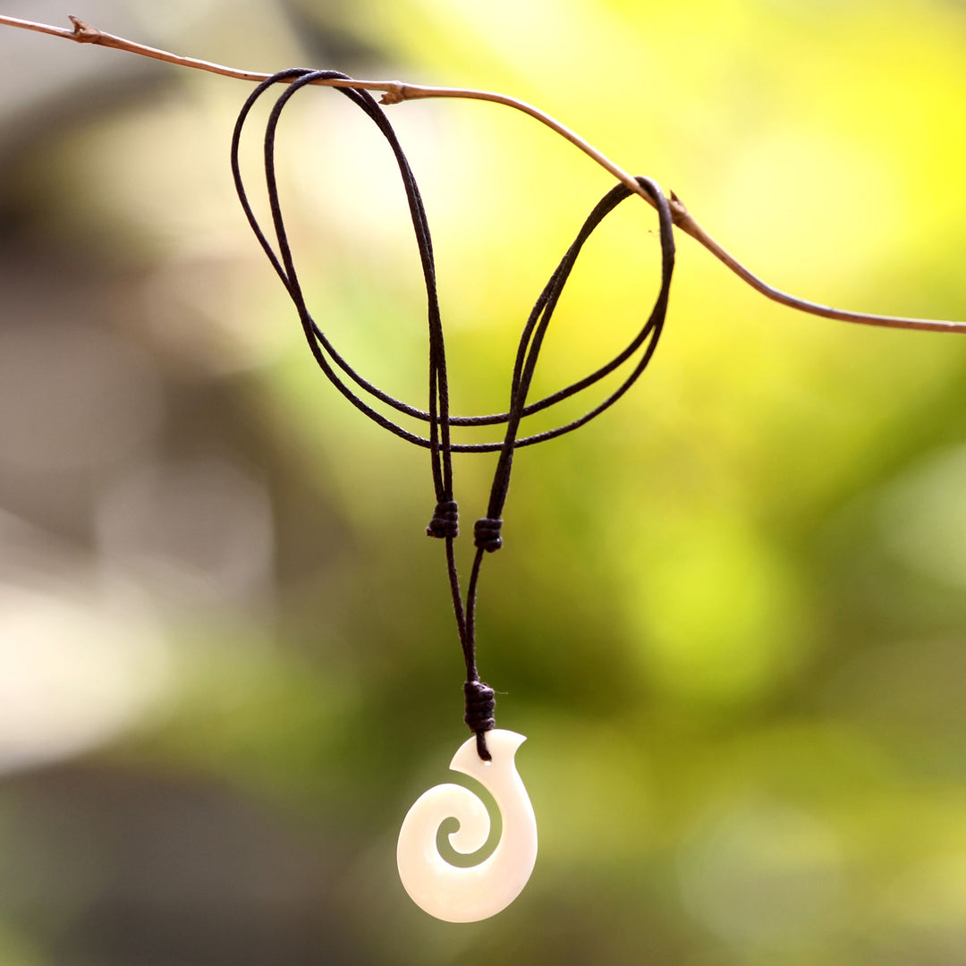 Handcrafted Cow Bone Pendant Necklace - Hook Me Up