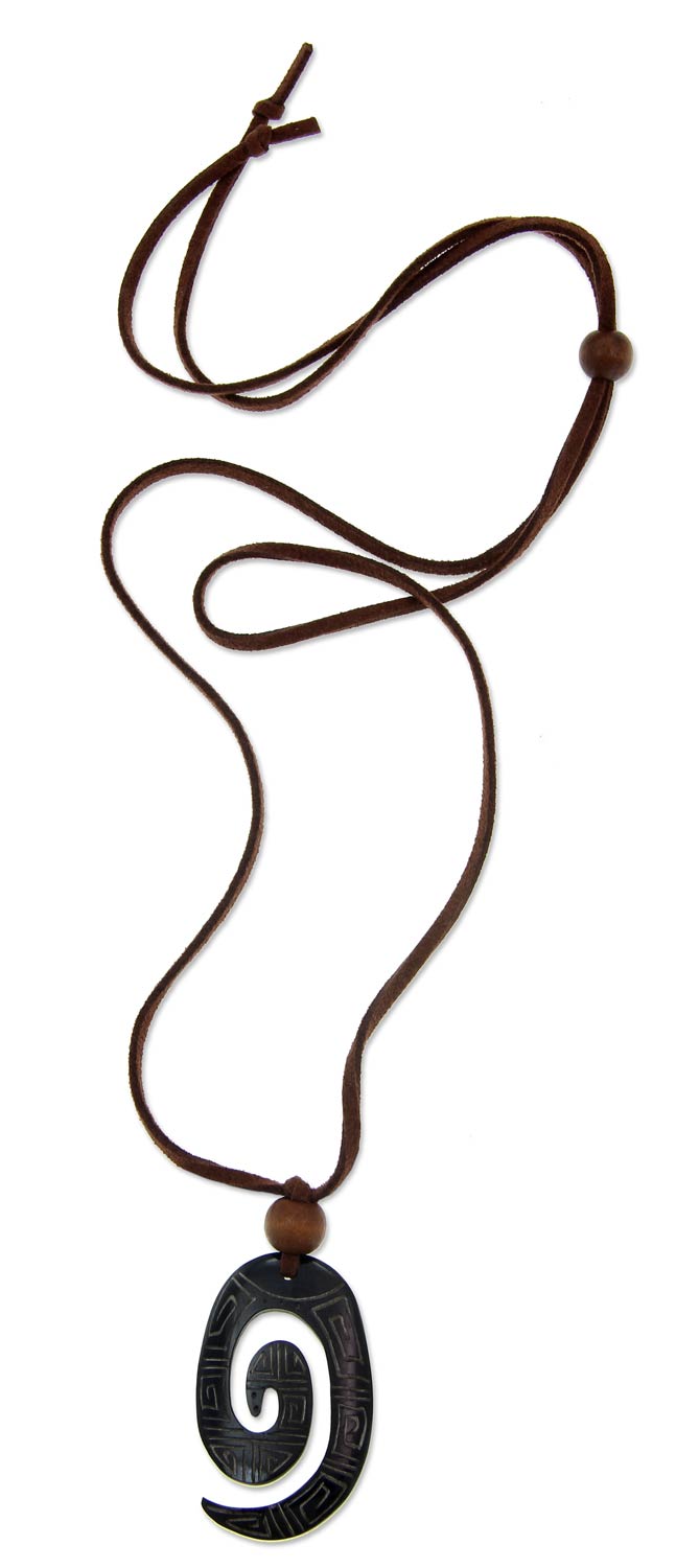 Bone Pendant Necklace from Indonesia - Timeless