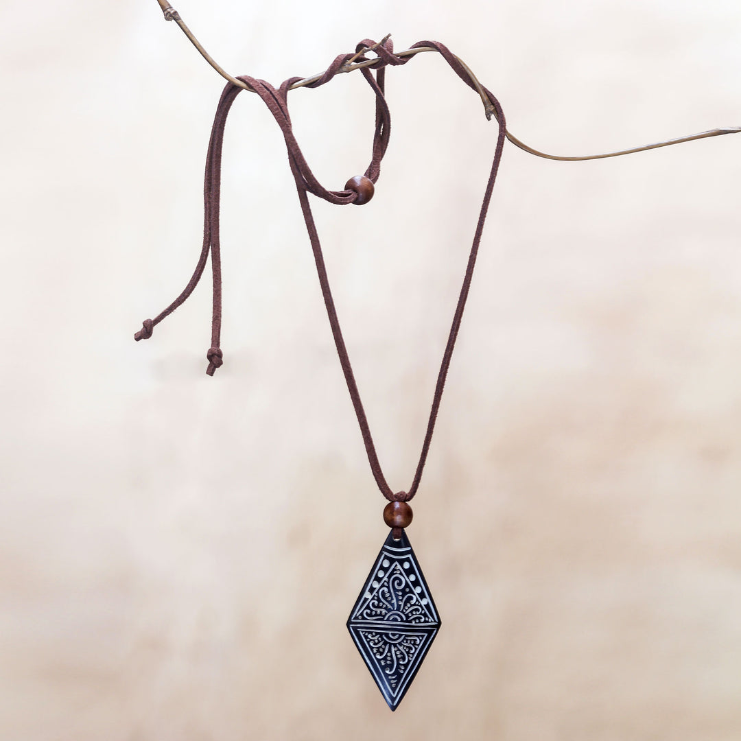 Handcrafted Cow Bone Pendant Necklace - Ethnic Elite