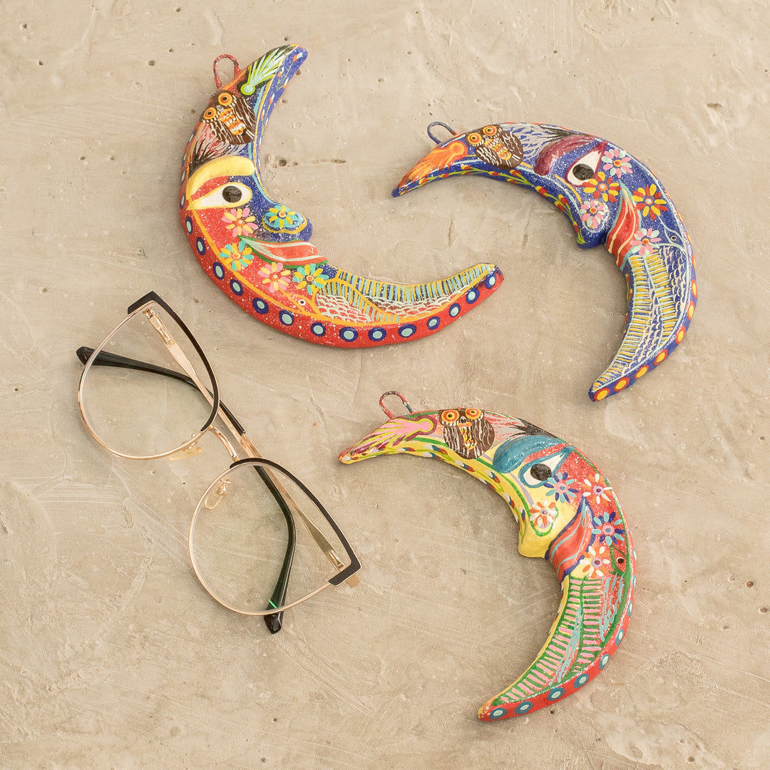 Ceramic wall adornments (Set of 3) - Crescent Moon Magic
