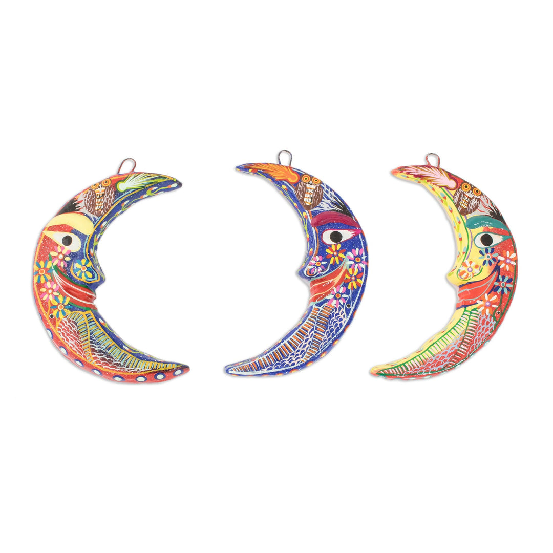 Ceramic wall adornments (Set of 3) - Crescent Moon Magic