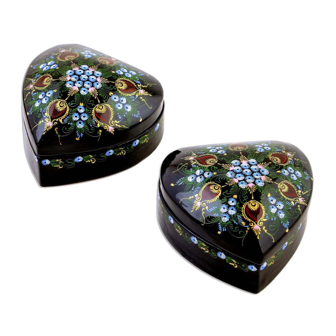 Lacquered wood boxes (Pair) - Our Hearts