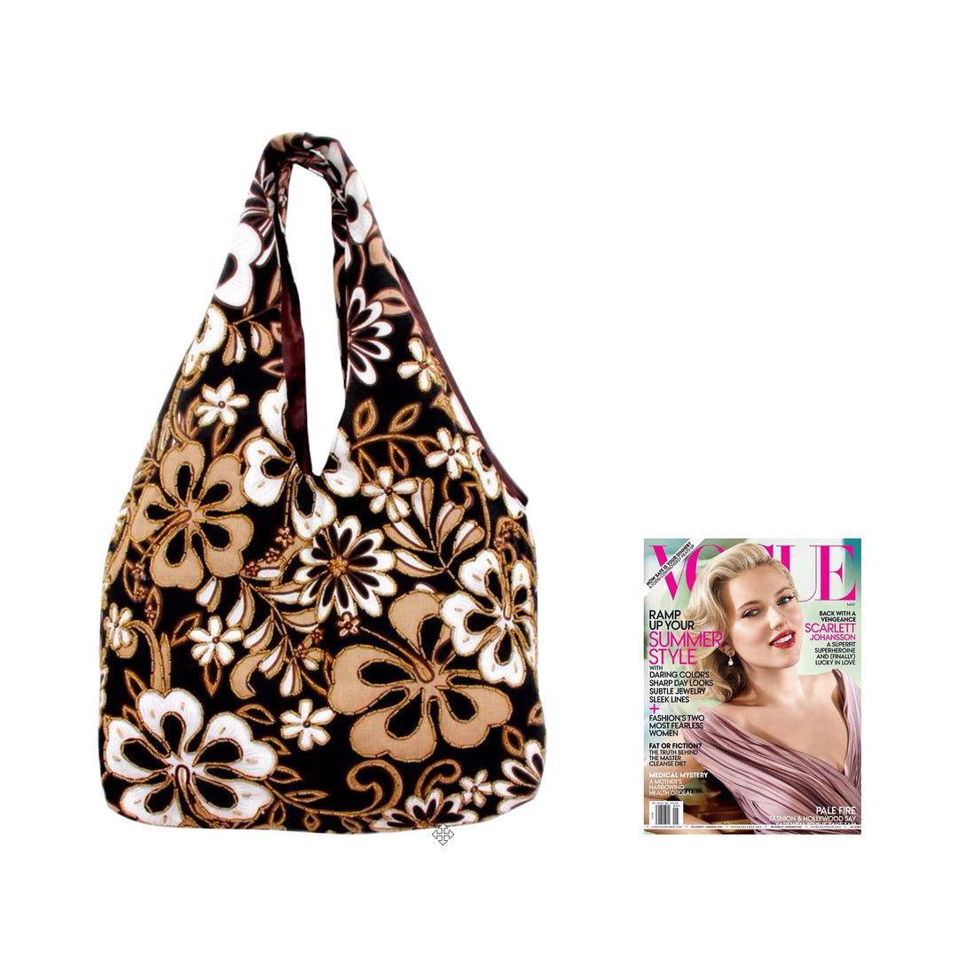 Hand Made Floral Beaded Shoulder Bag - Tropical Bouquet