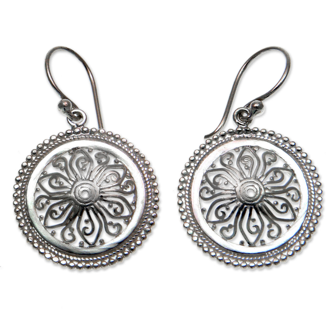 Floral Sterling Silver Dangle Earrings - Paradise Bloom