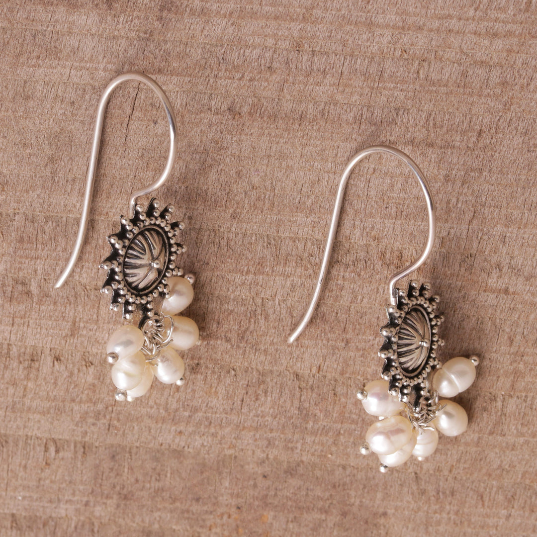 Artisan Crafted Sterling Silver and Pearl Earrings - Femme Fatale