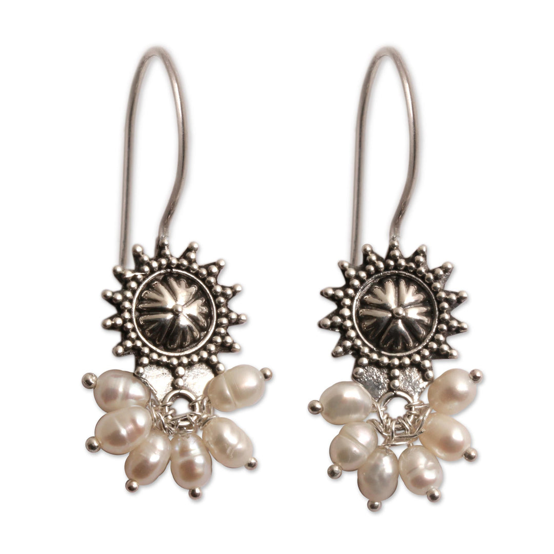 Artisan Crafted Sterling Silver and Pearl Earrings - Femme Fatale