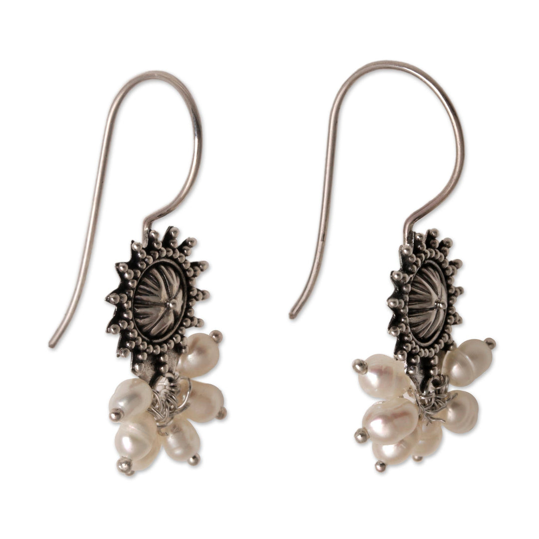 Artisan Crafted Sterling Silver and Pearl Earrings - Femme Fatale