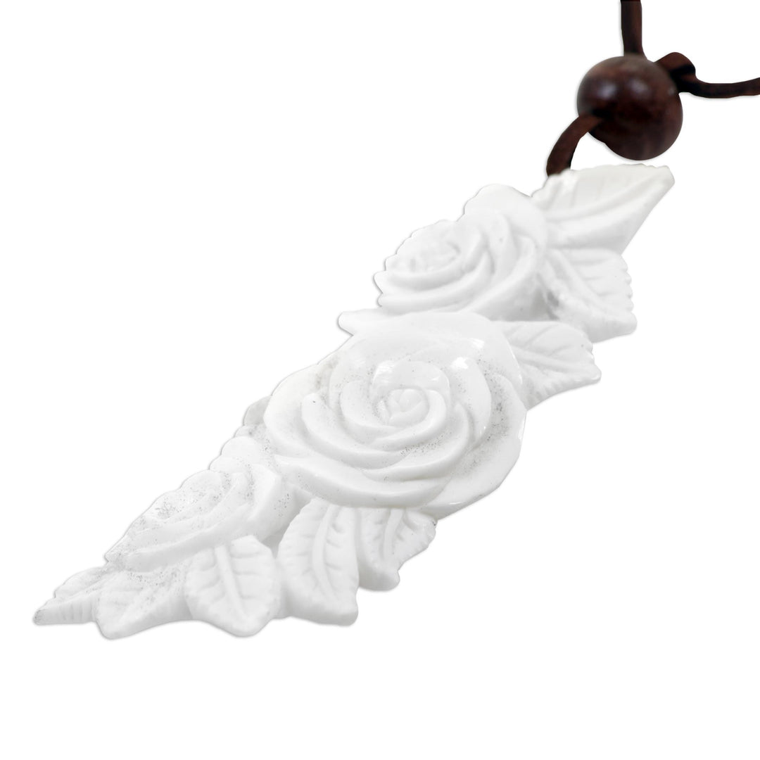 Handcrafted Floral Pendant Necklace - Rose Bouquet