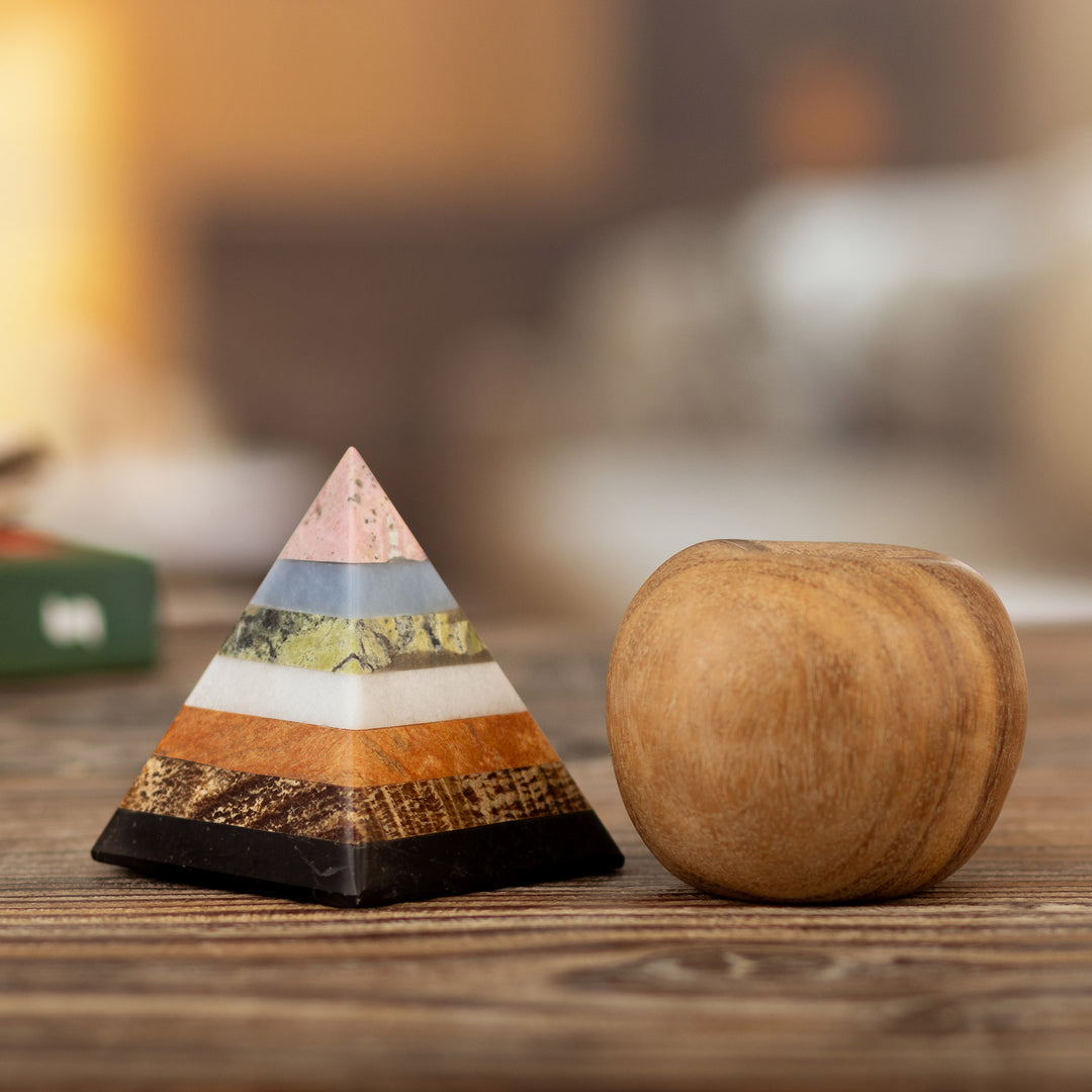 Hand Crafted Andean Gemstone Sculpture - Energy of the Pyramid