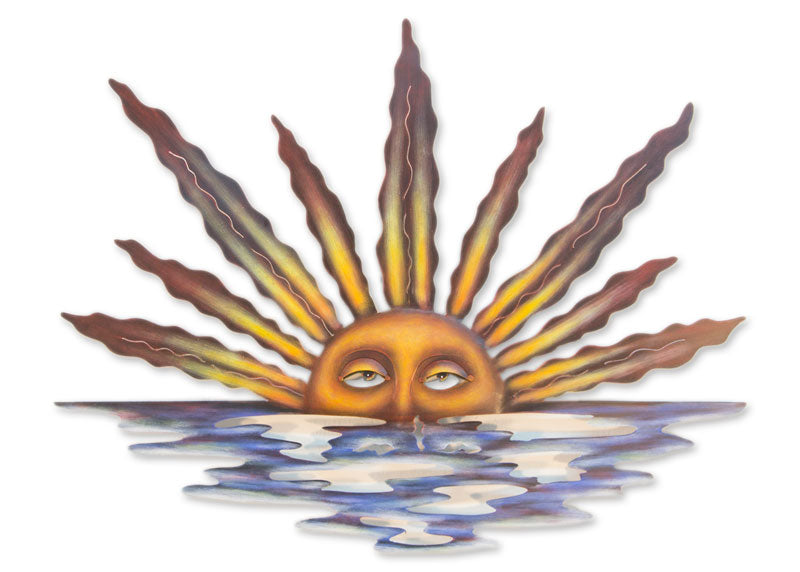Artisan Crafted Mexican Sun and Moon Steel Wall Art - Sunset in Sayulita