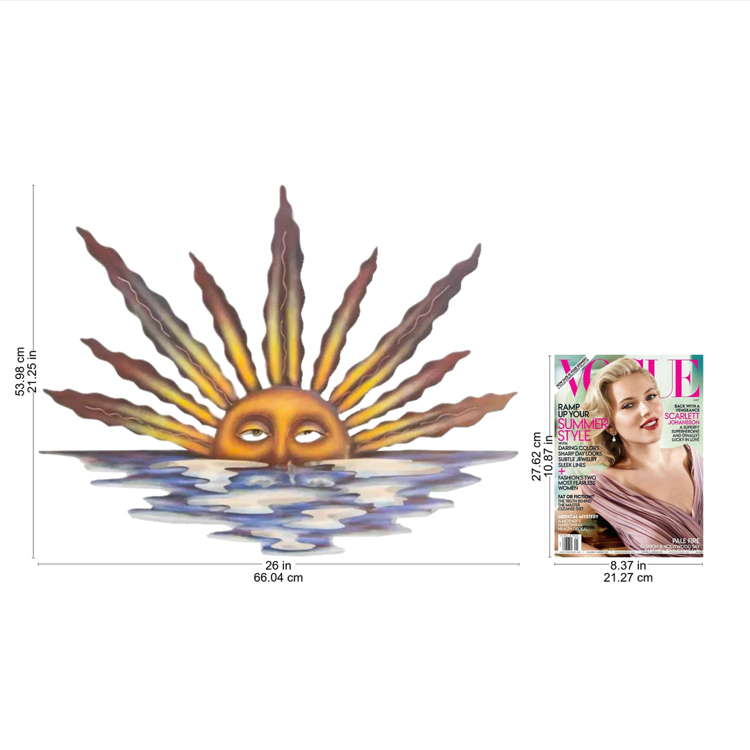 Artisan Crafted Mexican Sun and Moon Steel Wall Art - Sunset in Sayulita