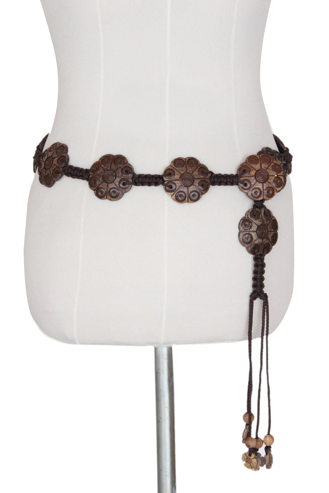 Unique Floral Coconut Shell Belt - Thai Love Garden
